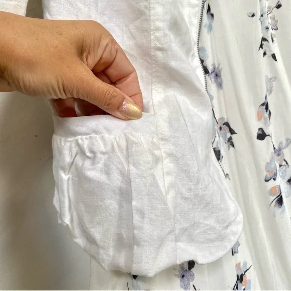 Melanie Lynn LINEN summer jacket/cover up w beach vibe - Picture 4 of 7